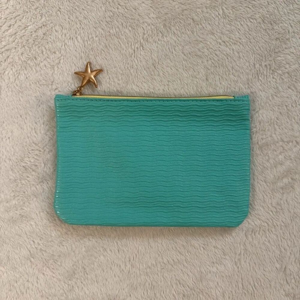 turquoise wave mini makeup cosmetics bag
